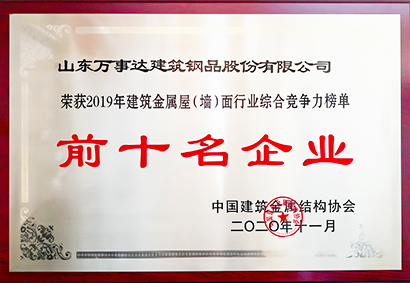 金属屋墙面十强牌匾
